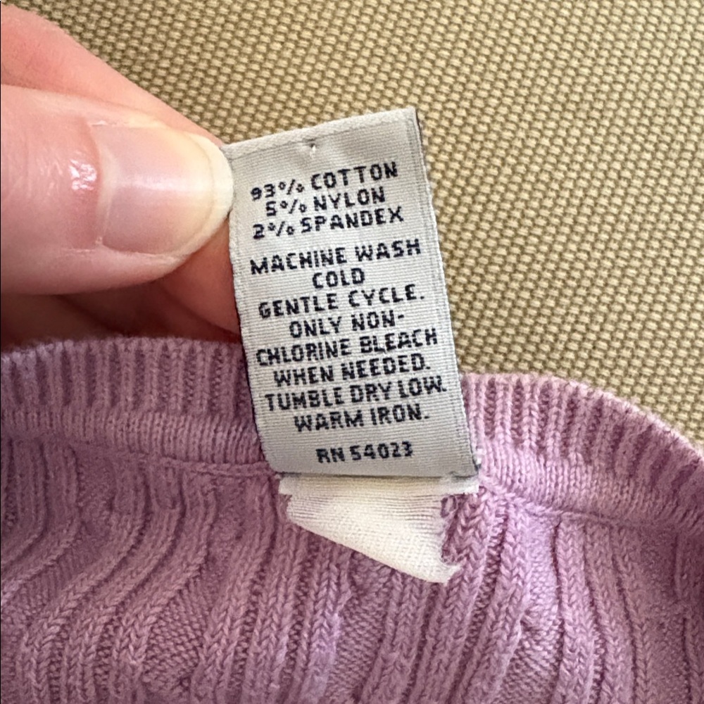 GAP Lilac Cable Knit Cap Sleeve Top - Picture 4 of 4